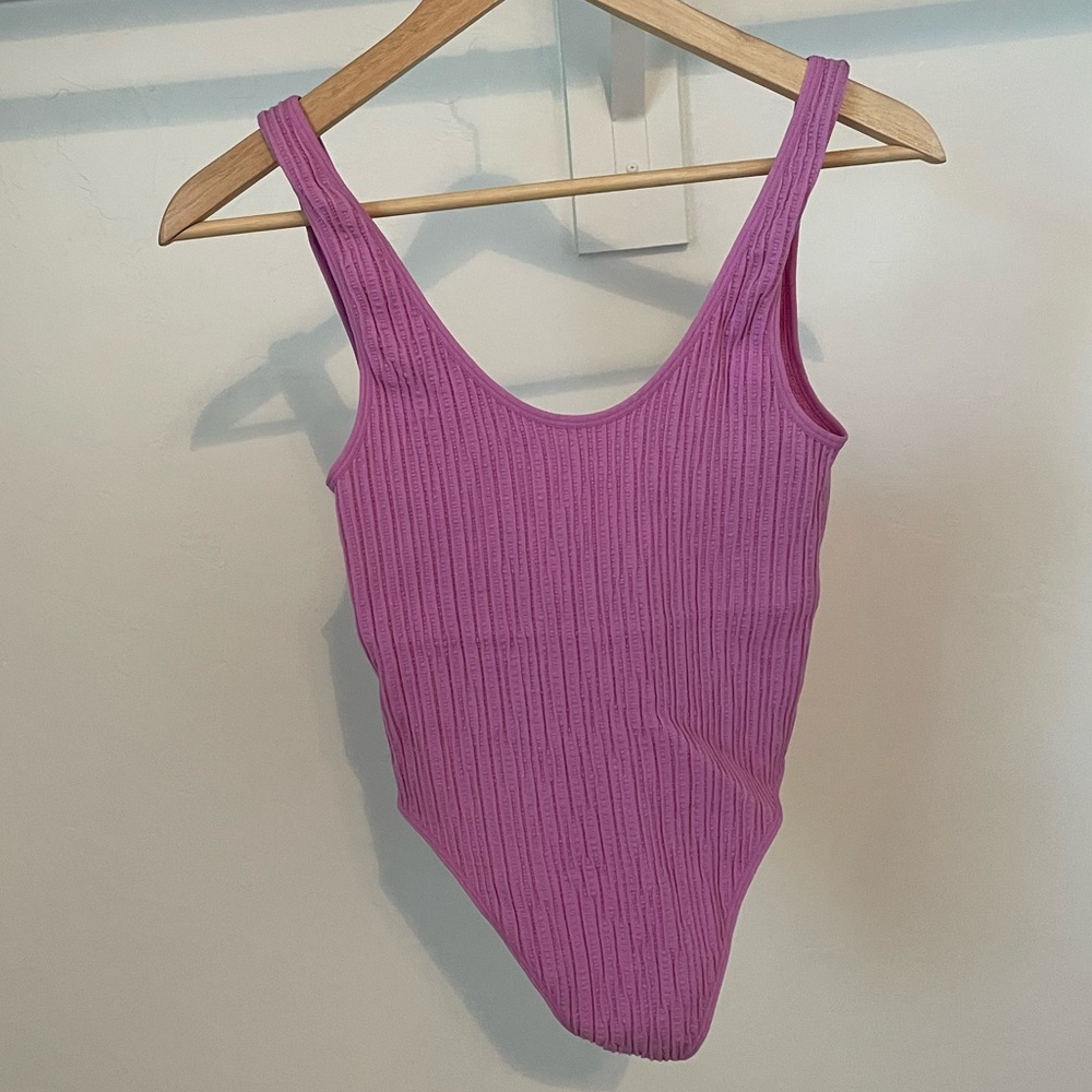 Open back Purple bodysuit